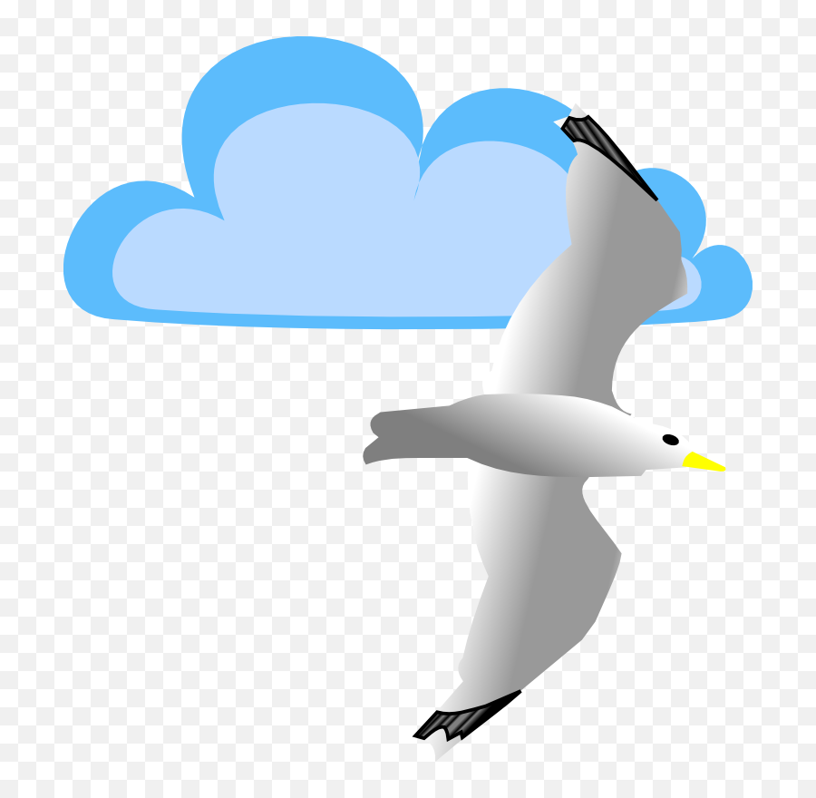 Seagull And Cloud Clip Art - Clip Art Png,Seagull Png