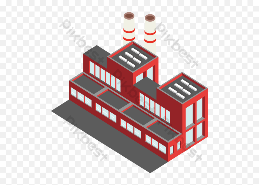 Cartoon Flat Red Factory Vector Elements Png Images Ai - Vertical,Factory Icon Vector Free
