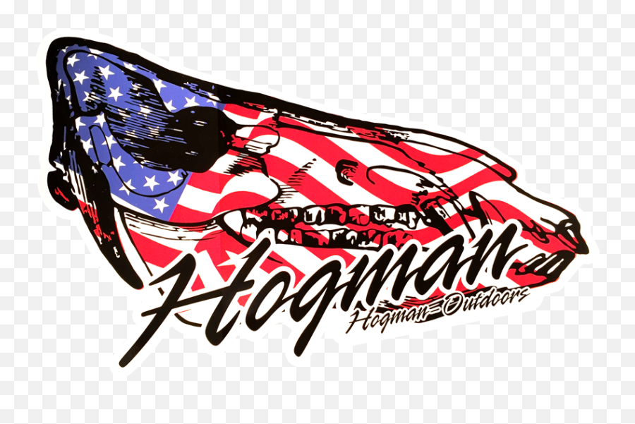 Die - Cut Skull American Flag Hogman Graphic Design Png,American Flag Logo