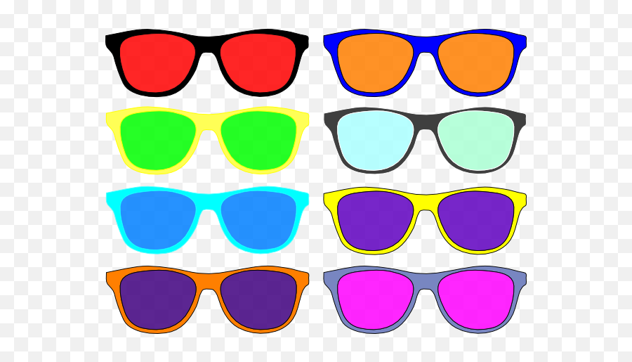 Colorful Sunglasses Clip Art - Vector Clip Art Colorful Sunglasses Clipart Png,Sunglasses Vector Png