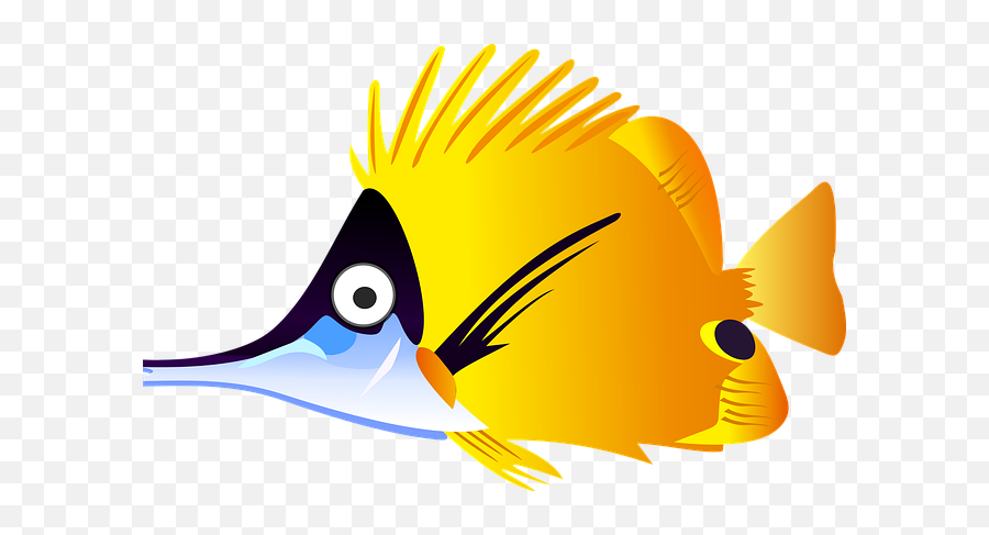 Cartoon Fish Sea Tropical Yellow - Cartoon Fish Png,Cartoon Fish Transparent Background