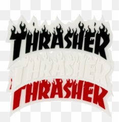 Thrasher Flame Logo Sm Decal Single - Skateboard Stickers png