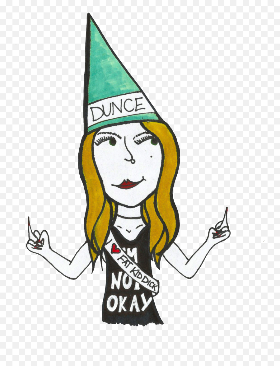 Download Memoir High School Angst - Girl With Dunce Cap Girl With Dunce Hat Png,Dunce Cap Png