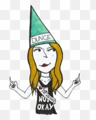 Download Memoir High School Angst - Girl With Dunce Cap Girl With Dunce Hat Png,Dunce Cap Png