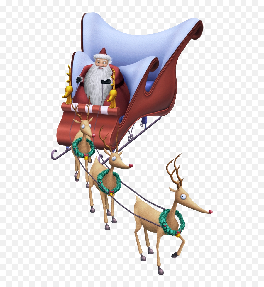 Nightmare Before Christmas Santa Sleigh - Santa The Nightmare Before Christmas Png,Santa And Reindeer Png