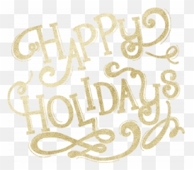 Gold Leaf Foil Happy Holidays Graphic By Tina Shaw Pixel - Transparent Png