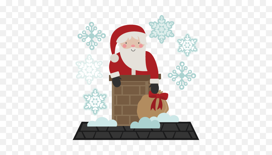Santa Svg Cutting File Svt Cut For Scrapbooking - Santa And Chimney Cute Png,Santa Clipart Png