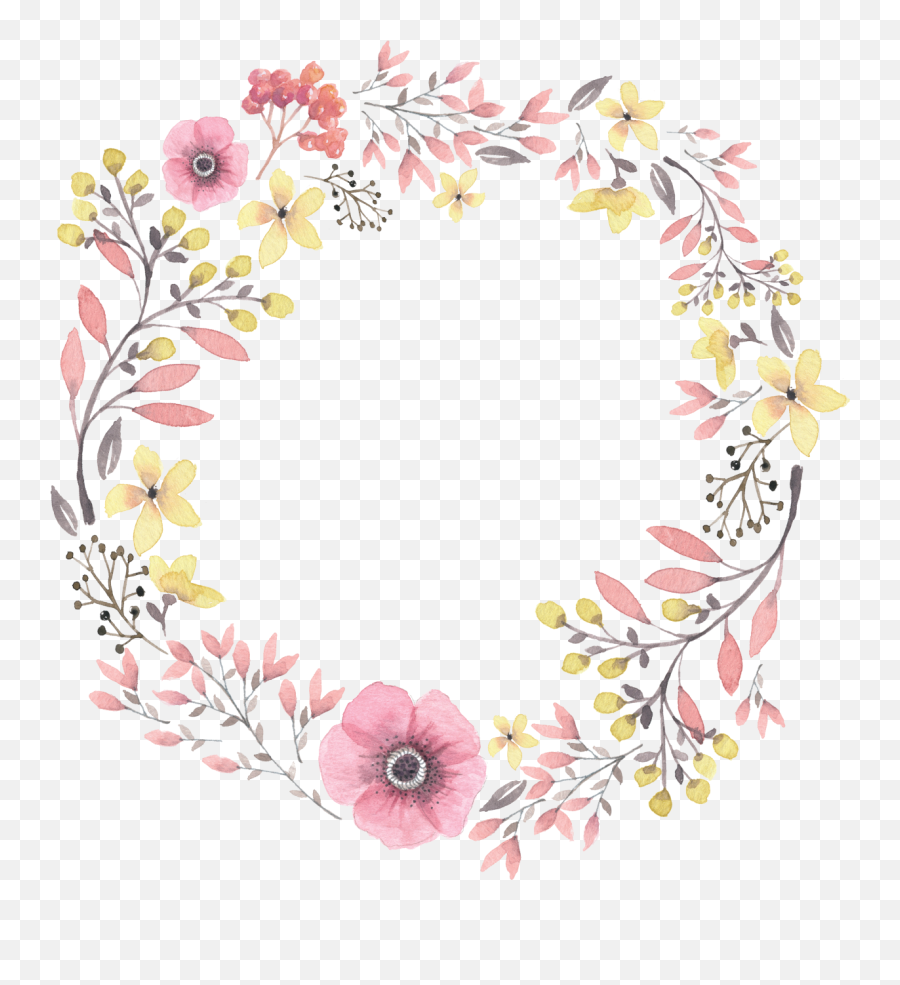 Painted Wreath Hand Watercolor Wreaths - Watercolor Wreath Flower Png,Watercolor Wreath Png