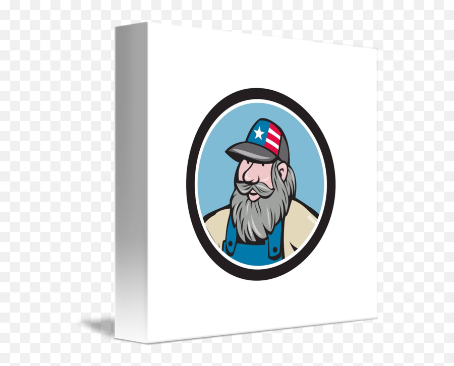 Hillbilly Man Beard Circle Cartoon By Aloysius Patrimonio - Illustration Png,Hillbilly Png