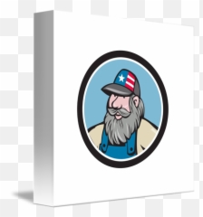 Hillbilly Man Beard Circle Cartoon By Aloysius Patrimonio - Illustration Png,Hillbilly Png