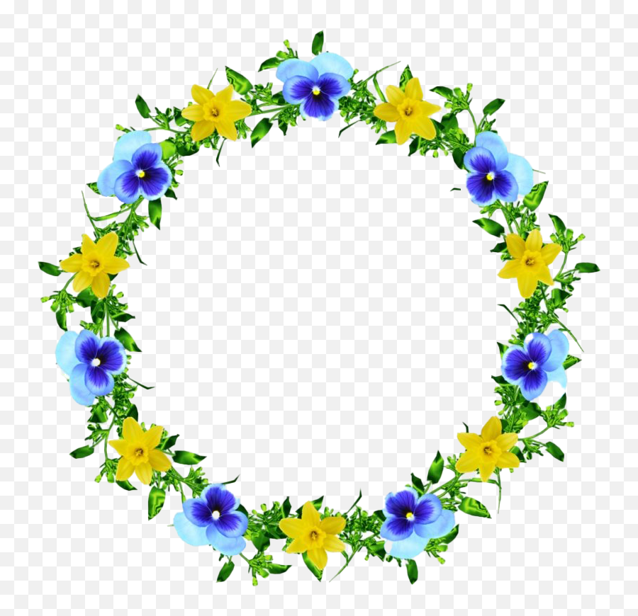Floral Blue Frame Png Free Image All - Border Blue And Yellow Flowers,Yellow Frame Png