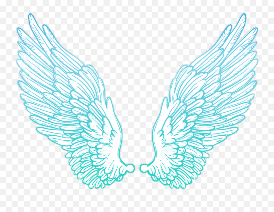 Green Blue Neon Glowing Wings Sticker By Vincemorr - Picsart Wings Png Hd,Eagle Feather Png