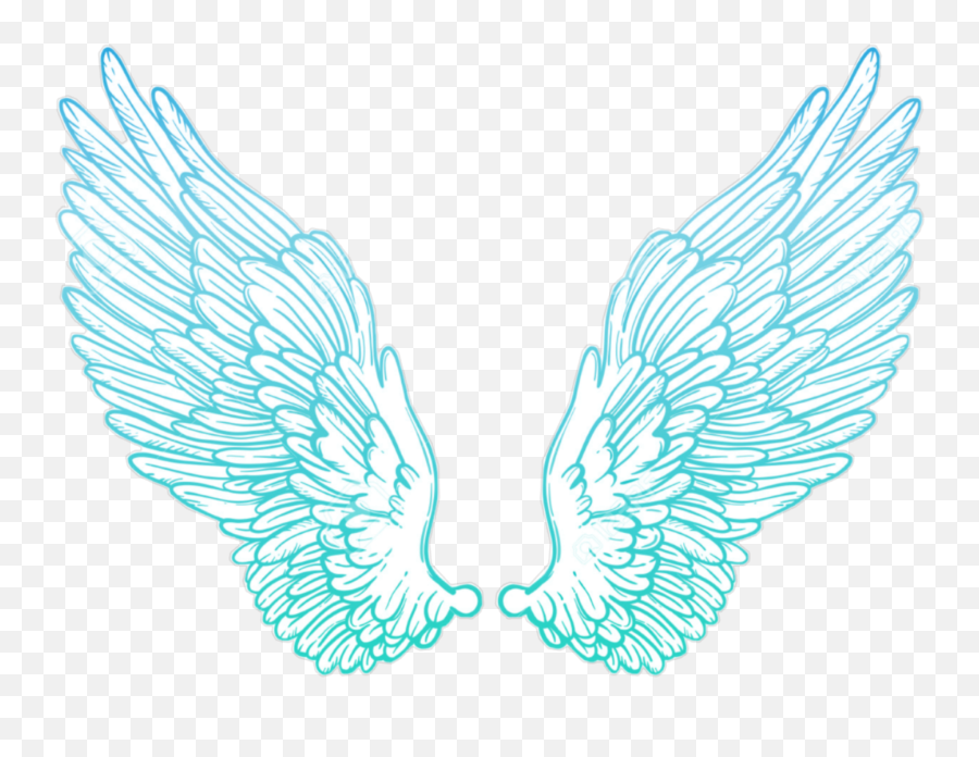 Green Blue Neon Glowing Wings Sticker By Vincemorr - Picsart Wings Png  Hd,Eagle Feather Png - free transparent png images 