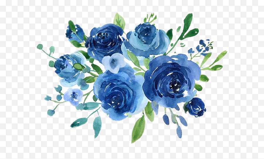 Blue Floral Png Image Mart - Blue Flowers Draw,Green Flower Png