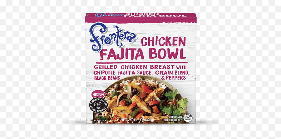 Frozen Chicken Fajita Bowl - Frozen Mexican Dinners Frontera Frontera Bowls Png,Chipotle Burrito Png