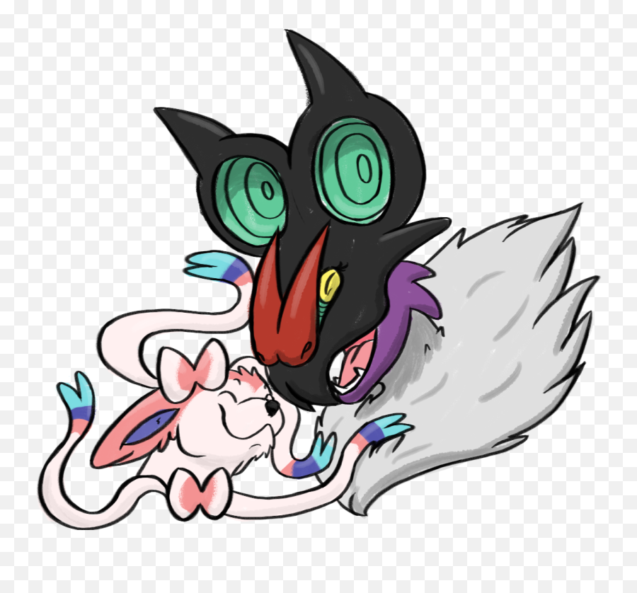 Noivern And Sylveon - Pokemon Noivern And Sylveon Full Fictional Character Png,Sylveon Transparent