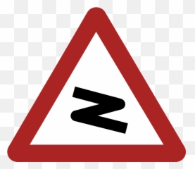 Dangerous Bend Warning Road Sign - Left png