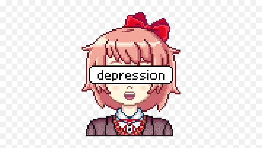 Doki Literature Club Emojis - Sayori Pixel Art Png,Doki Doki Literature Club Transparent