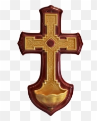 Beautiful French Cross Holy Water - Catholic png