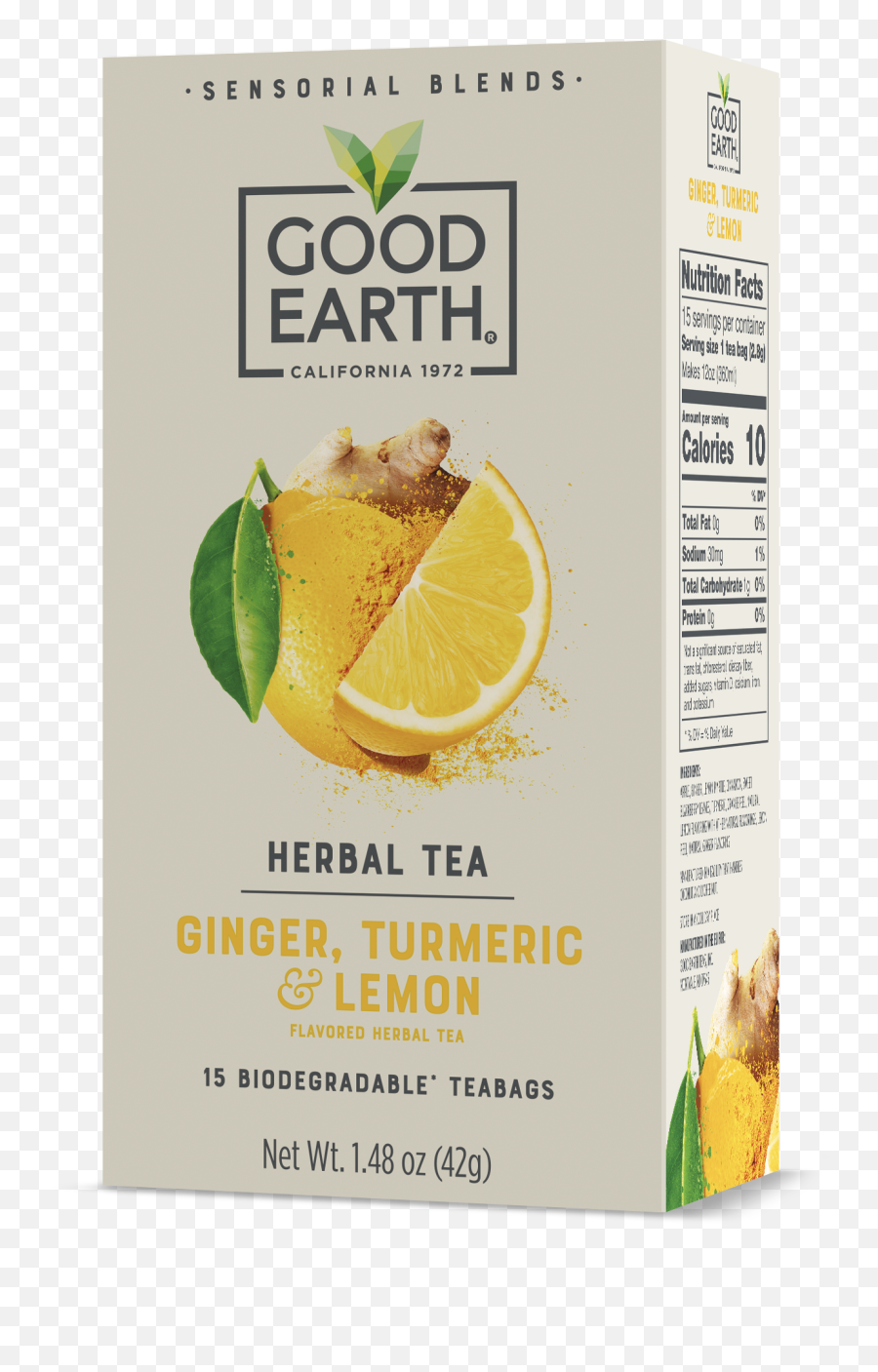 Good Earth Ginger Turmeric Lemon Tea - Good Earth Sensorial Blends Herbal Tea Ginger Turmeric Lemon 15 Ct Png,Ginger Root Icon