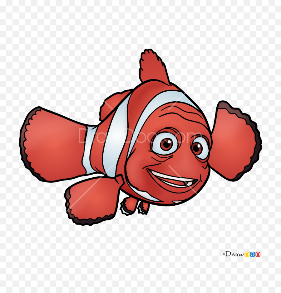 Draw Marlin Dory And Nemo Png - Drawing Marlin From Nemo,Nemo Png