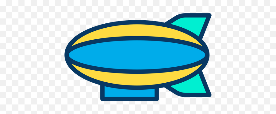 Blimp Icon Of Colored Outline Style - Clip Art Png,Airship Png