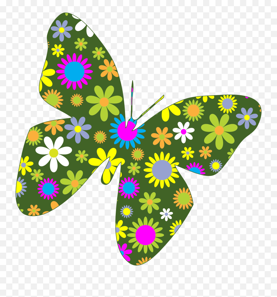 Clipart Flowers And Butterflies Png 5 - Clipart Flowers And Butterfly,Butterfly Png Clipart