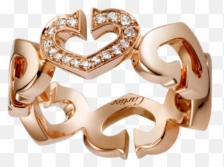 Download Hd Hearts And Symbols Ringpink Gold Diamonds - Cartier png