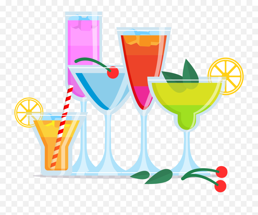 Download Cocktail Garnish Juice Wine Glass Clip Art - Cocktails Clipart Png,Wine Glass Clipart Png