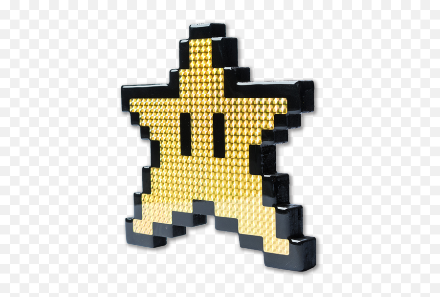 Youu0027re Invincible Super Mario Star Pixelated Holographic Resin Coated Wood Cutout By Pixel Party - Cross Png,Mario Star Png
