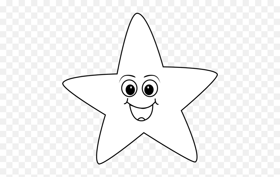 Smiley Face Black And White Happy Star - Stella Mccartney Black Star Bag Png,Excited Face Png