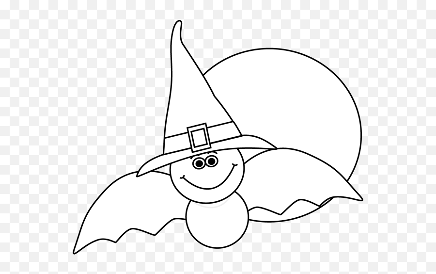 Halloween Clip Art - Halloween Images Halloween Clipart Black And White Bat Png,Moon Clipart Transparent Background