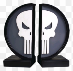 The Punisher - Logo Bookends Marvel Resin png