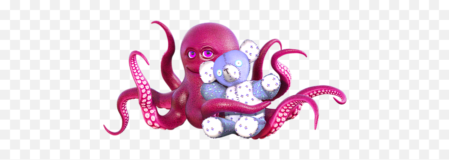 Octopus Pink With Bear Beach Towel - Pink With Bear Png,Octopus Transparent