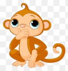Cute Cartoon Monkey Png Transparent - Clipart