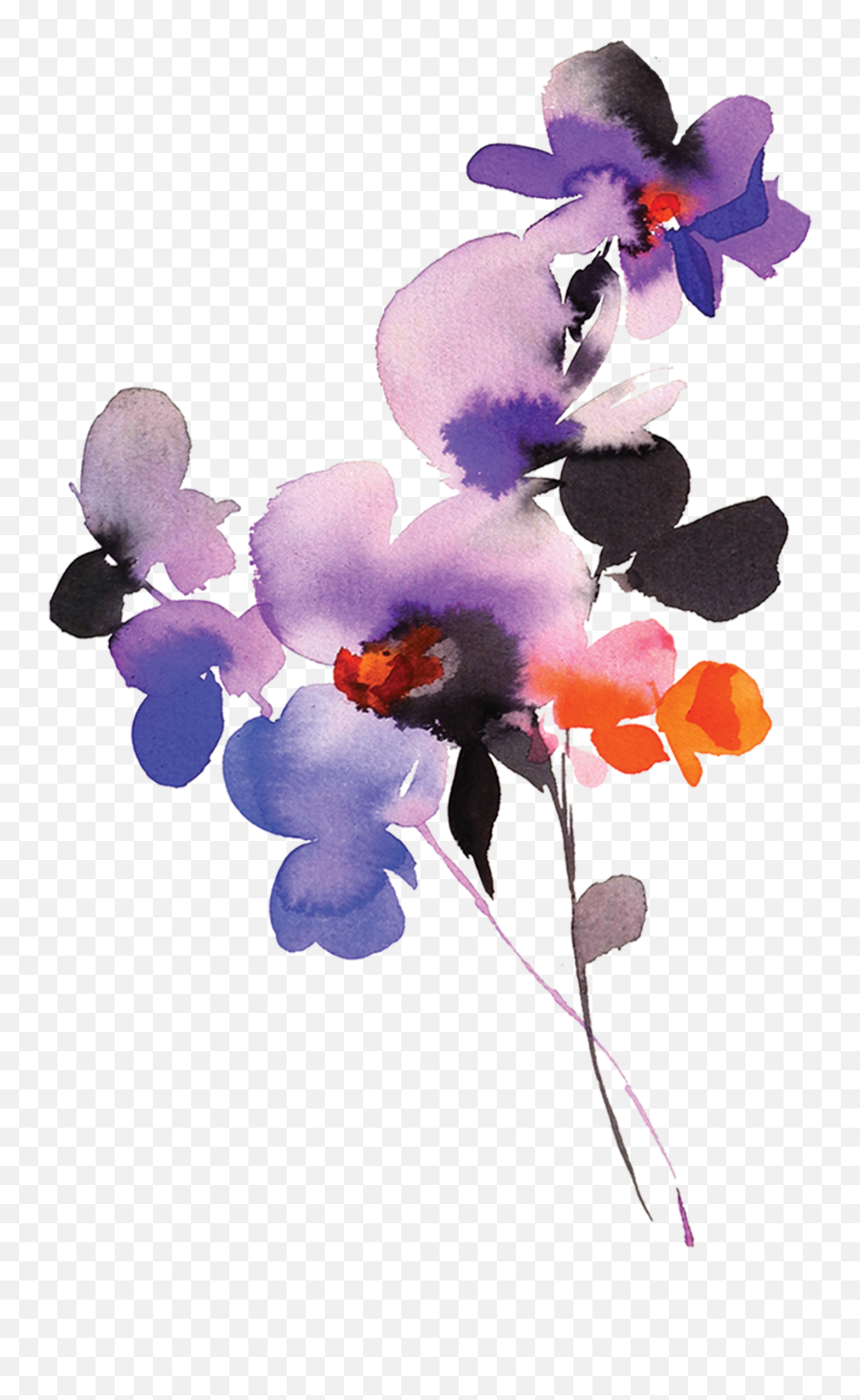Purple Orchid - Tattly Flower Png,Lilac Png