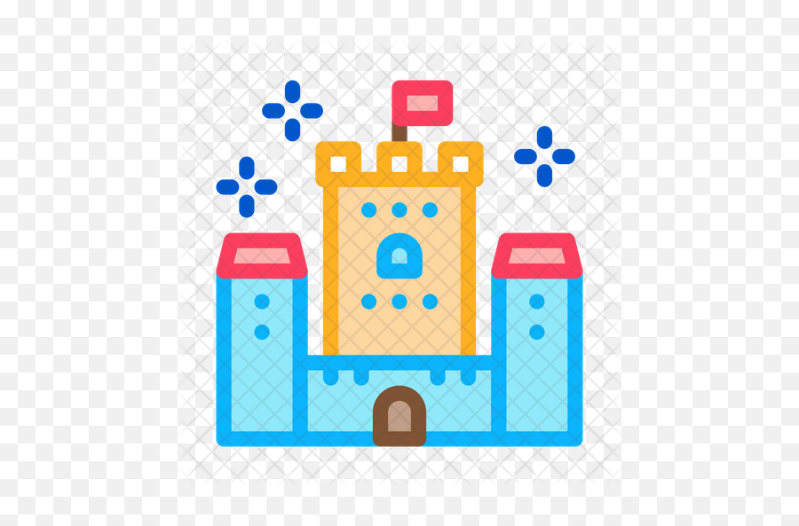 Princess Castle Icon Of Colored Outline - Faint Icon Png,Princess Castle Png