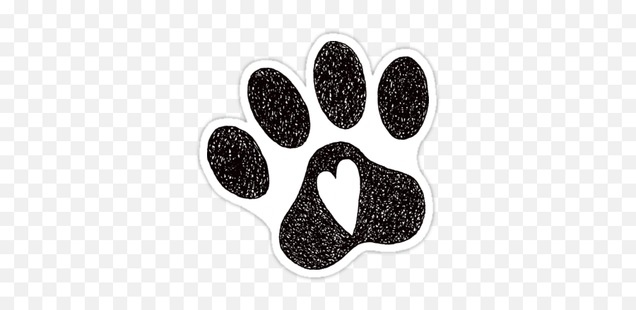 Sticker Featuring A Rough Scribbly Hand Drawn Pawprint - Sparkly Png,Paw Print Transparent