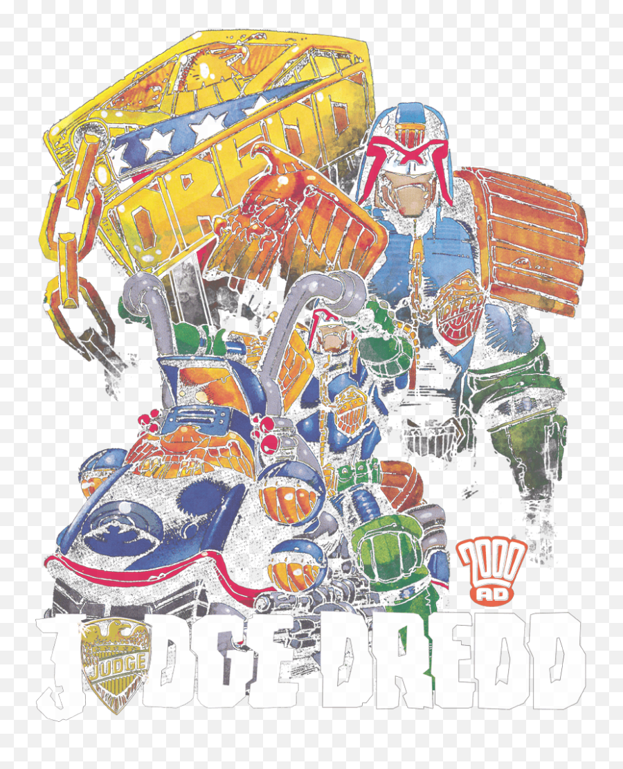 Judge Dredd Bike And Badge Pullover Hoodie - Messy Png,Judge Dredd Logo