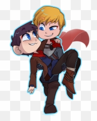 Download Tags Merlin Arthur Merthur - Merlin And Arthur As Anime Png,Merlin Png