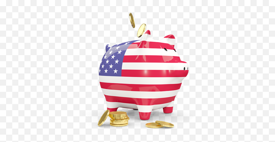 Piggy Bank Illustration Of Flag United States America - American Flag American Piggy Banks Png,Bank Of America Logo Png