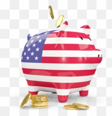Piggy Bank Illustration Of Flag United States America - American Flag Banks png