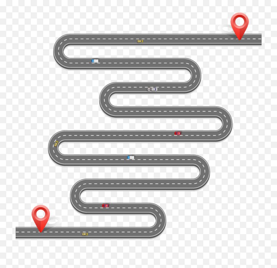 Banner Transparent Library Map Highway - Cartoon Curved Road Png,Highway Icon