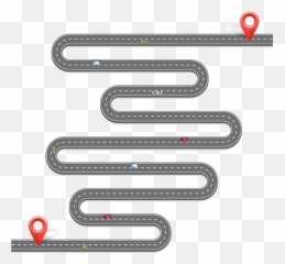 Banner Transparent Library Map Highway - Cartoon Curved Road Png