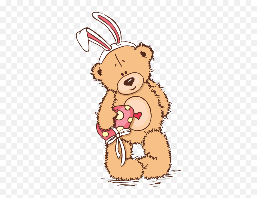 Teddy Bear With Bunny Ears Kids Sticker - Happy Easter Bear Png,Bunny Ears Transparent