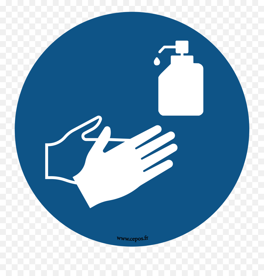 Ground Warning Sign Mandatory Disinfection Of Hands - Cep Wash Hands Sign Png,Warning Icon