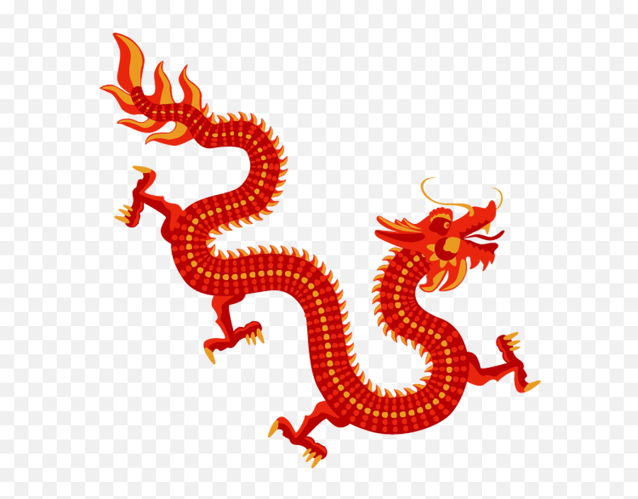 Yellow Red Dragon Transparent Png - Chinese Dragon No Background,Red Dragon Png
