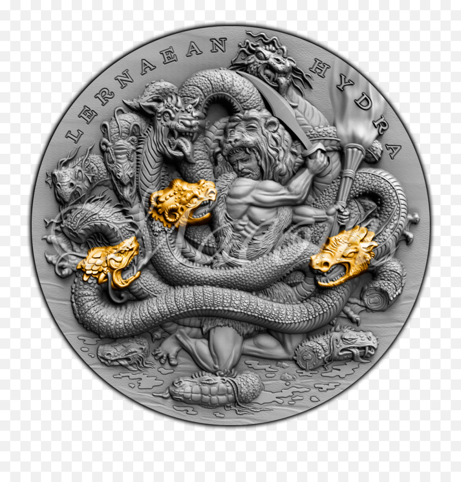Twelve Labours Of Hercules Lernaean Hydra 2019 Niue 2 Oz 999 - Twelve Labours Of Hercules Silver Coin Png,Hurciles Icon