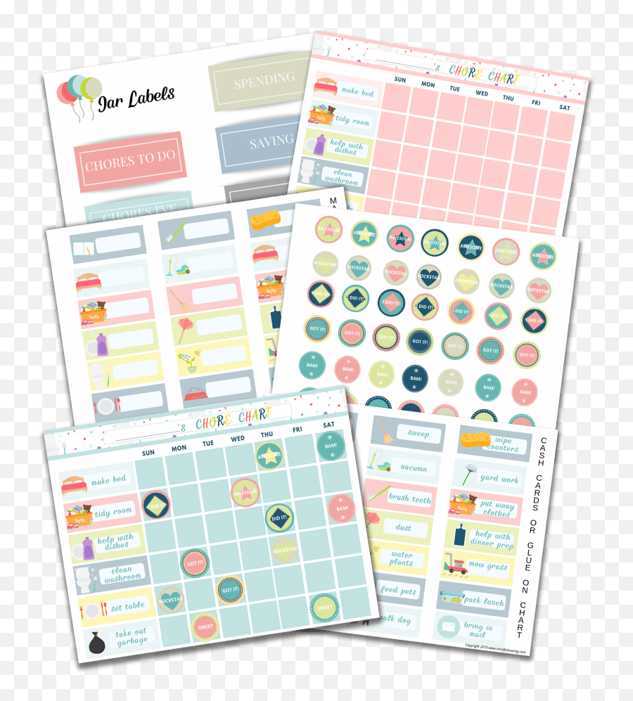 15 Free Chore Chart Printables For Kids - The Incremental Mama Dot Png,Chore Icon