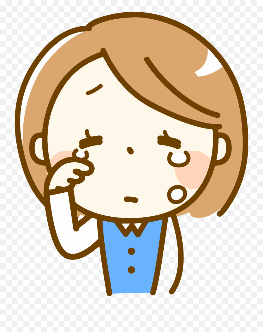 Crying Female - Clipart Full Worried On Computer Cartoon Png,Crying Tears Png